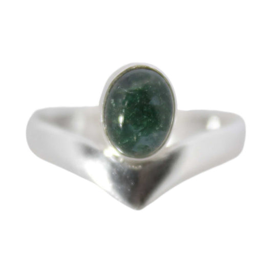 Sterling Silver Forest Fruit Ring - Moss Agate