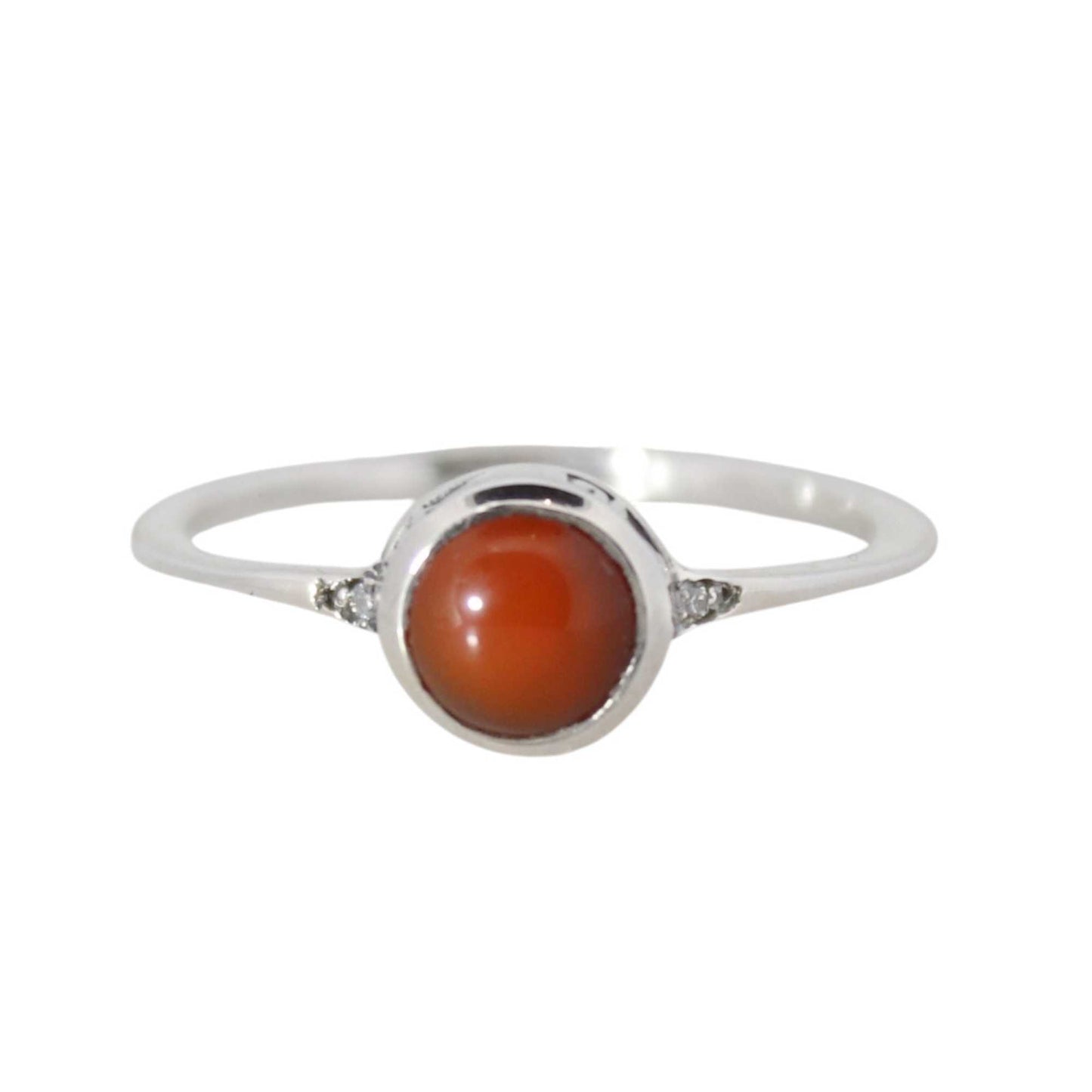 Sterling Silver Graceful Gem Ring Carnelian 