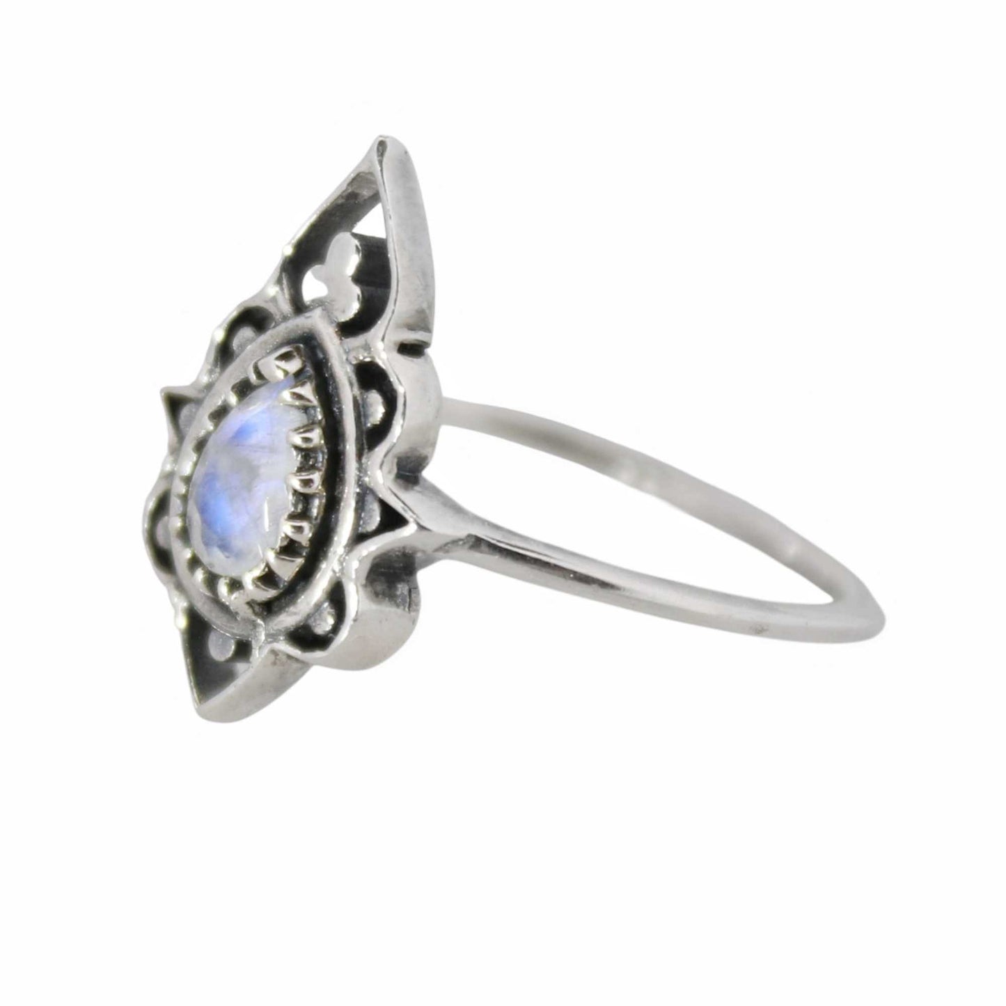 Sterling Silver Delicate Silhouette Ring Moonstone