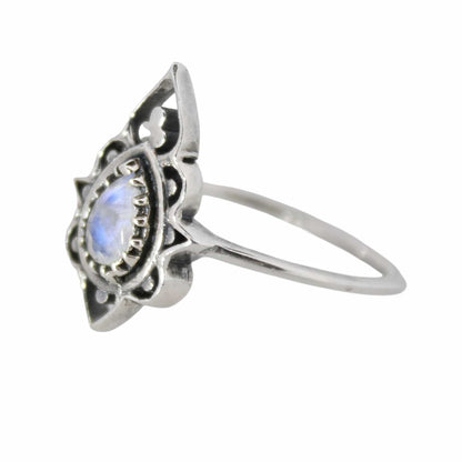 Sterling Silver Delicate Silhouette Ring Moonstone