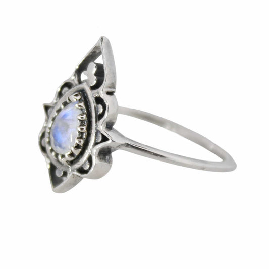 Sterling Silver Delicate Silhouette Ring Moonstone