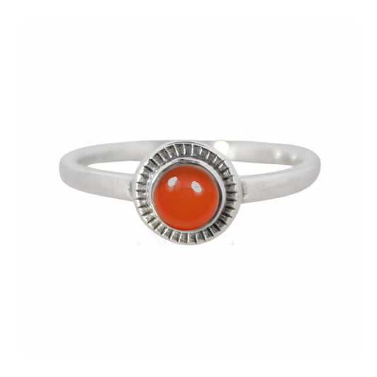 Sterling Silver Charm Ring Carnelian