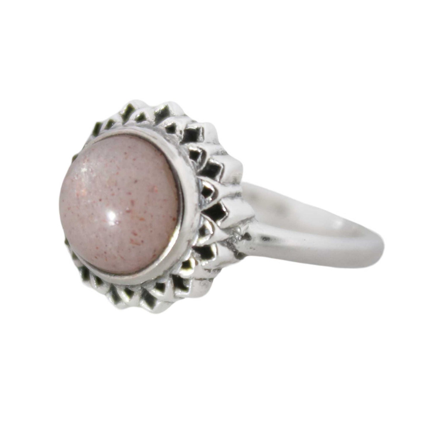Sterling Silver Golden Hour Ring Peach Moonstone
