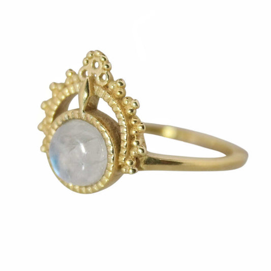 14 Karat Gold Vermeil Ode an eine Frau Ring Mondstein 