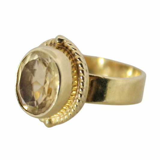 14K Gold Vermeil Fire of The Sun Ring - Citrine
