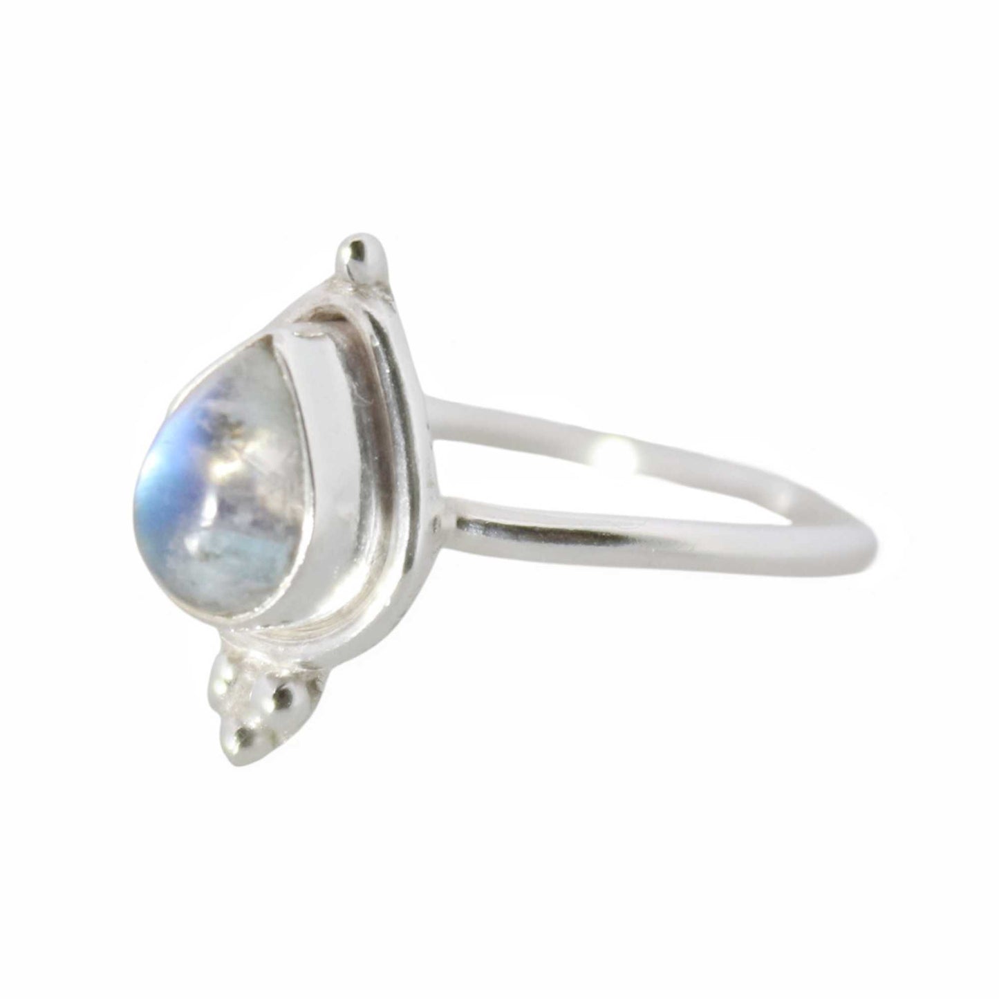 Sterling Silver Tiny Queen Ring - Moonstone