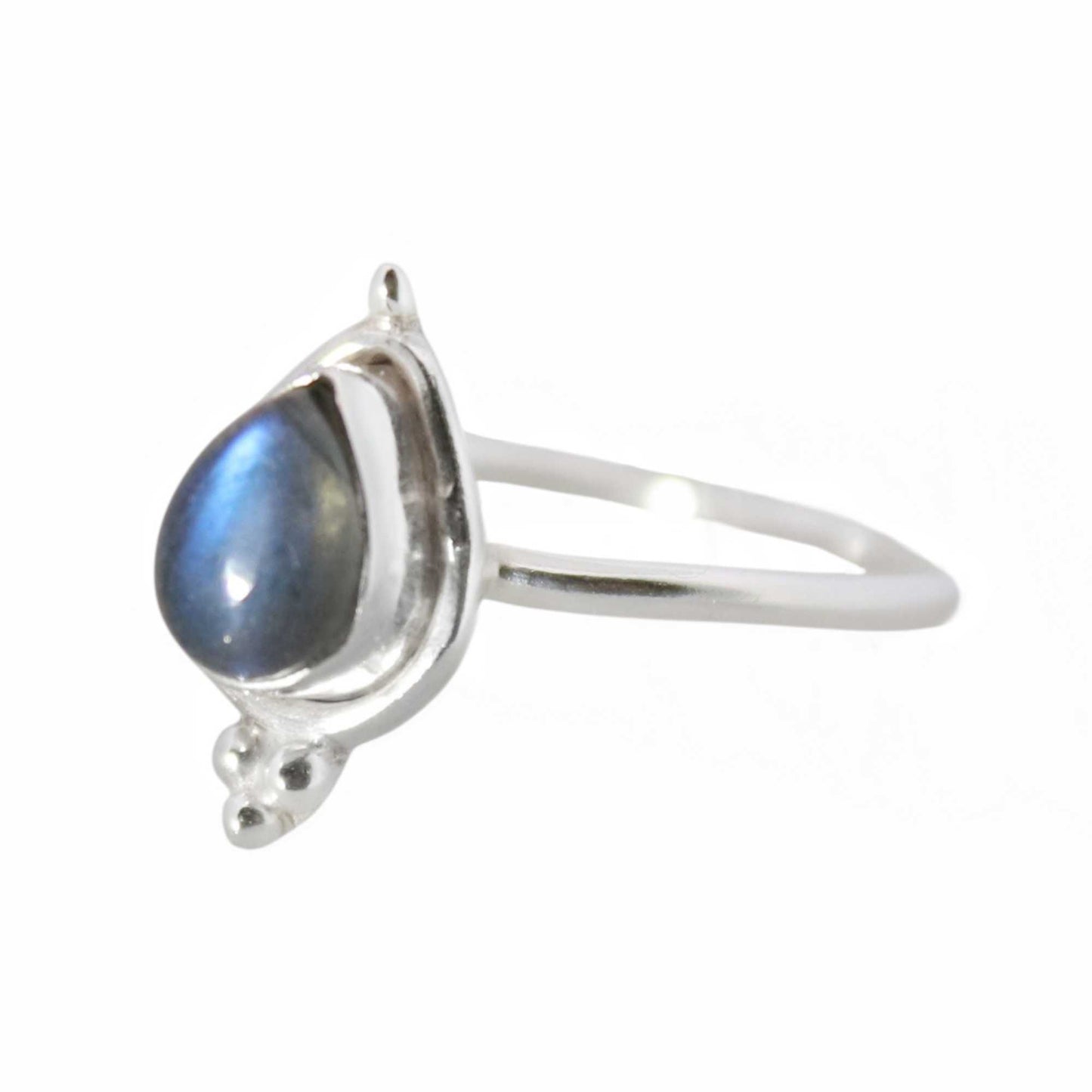 Sterling Silver Tiny Queen Ring - Labradorite