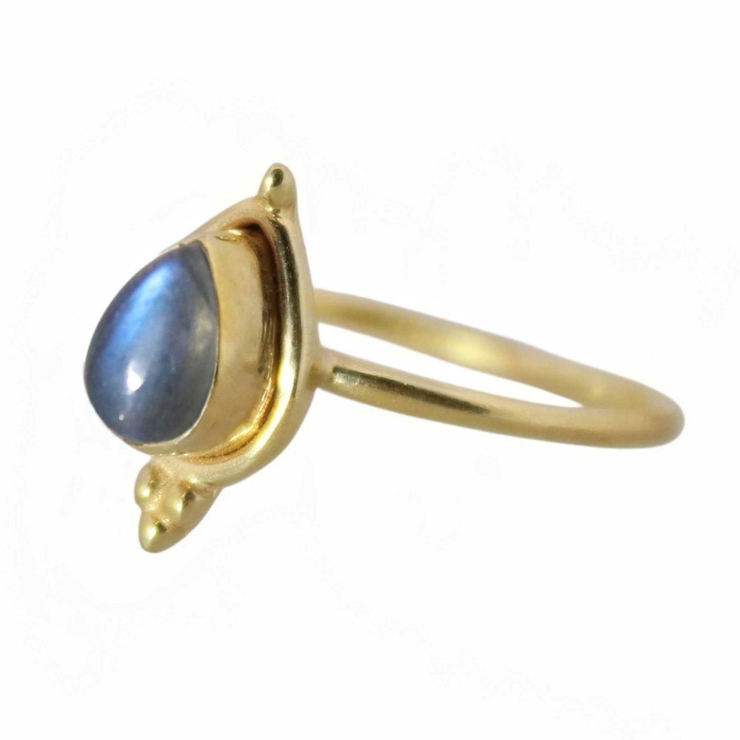 14K Gold Vermeil Tiny Queen Ring - Labradorite
