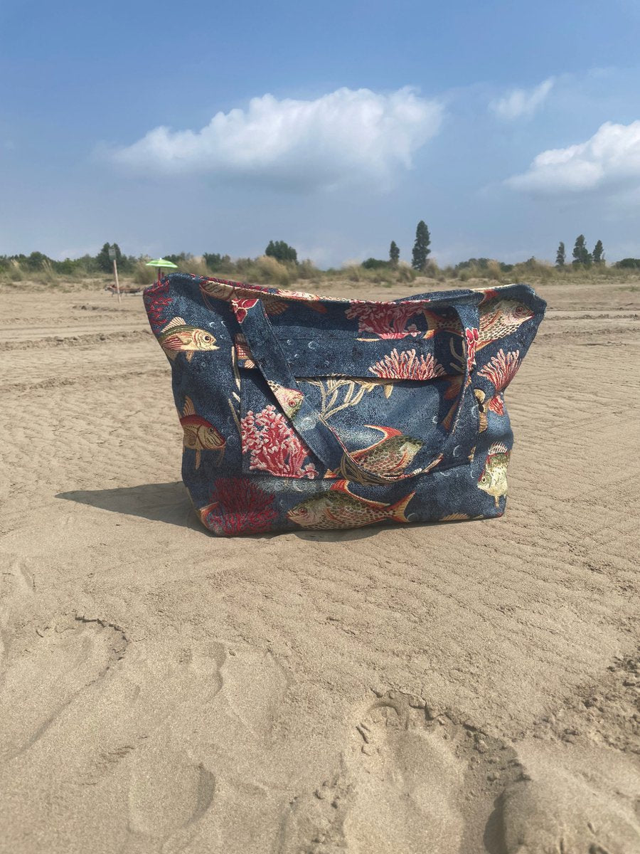 Grand sac de courses/sac de plage/sac à langer - Fishy Fishy